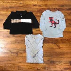 Baby Boy 3 Pc LS Shirt Bundle 
Toddler Size 18 - 24 Months 
Cotton & Cotton Poly